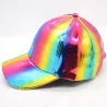 Rainbow baseballkasket - laklæder - hip-hop stil