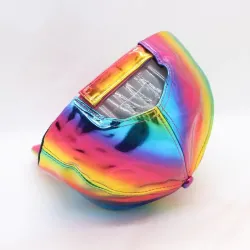 Rainbow baseballkasket - laklæder - hip-hop stil