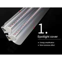 Kasviviljely LED-fytolamppu - riippuva kaksoisputki - täysi spektri - hydroponinen - 50cm