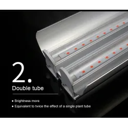 Plantenkweek LED phyto lamp - hangende dubbele buis - full spectrum - hydrocultuur - 50cmKweeklampen
