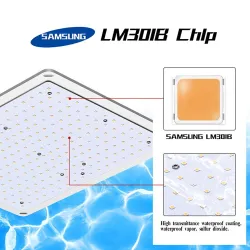 Plant grow LED-lampa - quantumboard - fullspektrum - hydroponisk - vattentät - 1000W