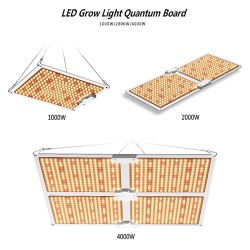 Lâmpada LED para cultivo de plantas - placa quântica - espectro completo - hidropônico - à prova d'água - 1000W