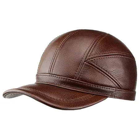 Modisches Vintage Baseballcap - echtes Leder - Unisex