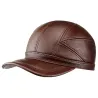Fasjonabel vintage baseballcaps - ekte skinn - unisex