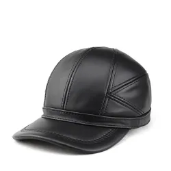 Fasjonabel vintage baseballcaps - ekte skinn - unisex