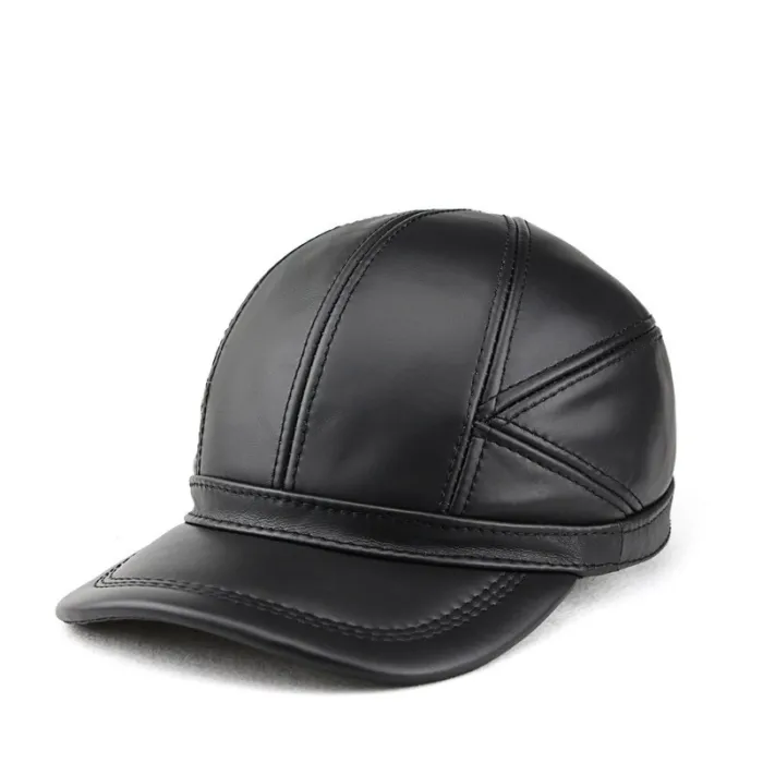Fasjonabel vintage baseballcaps - ekte skinn - unisex