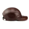 Fasjonabel vintage baseballcaps - ekte skinn - unisex