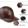 Fasjonabel vintage baseballcaps - ekte skinn - unisex