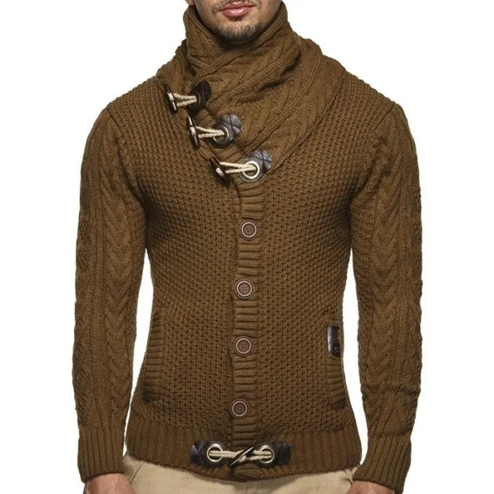 Hoodies & SudaderaJersey de punto cálido - cárdigan con cuello alto / bolsillos / botones