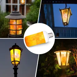 Flimrende LED pære - stearinlys flamme effekt - E14 / E27 / B22