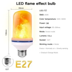 Flikkerende LED lamp - kaarsvlam effect - E14 / E27 / B22E27