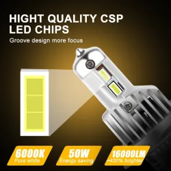 Bil / motorcykel LED-lampa - 6000K - CSP-chip - H1 / H3 / H7 / H11 / H4/9003/HB2 Hi/Lo / 9006/HB4 - 2 st