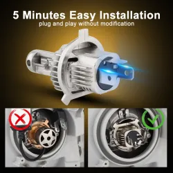 Bil / motorcykel LED-lampa - 6000K - CSP-chip - H1 / H3 / H7 / H11 / H4/9003/HB2 Hi/Lo / 9006/HB4 - 2 st