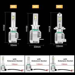 Bil / motorcykel LED-lampa - 6000K - CSP-chip - H1 / H3 / H7 / H11 / H4/9003/HB2 Hi/Lo / 9006/HB4 - 2 st