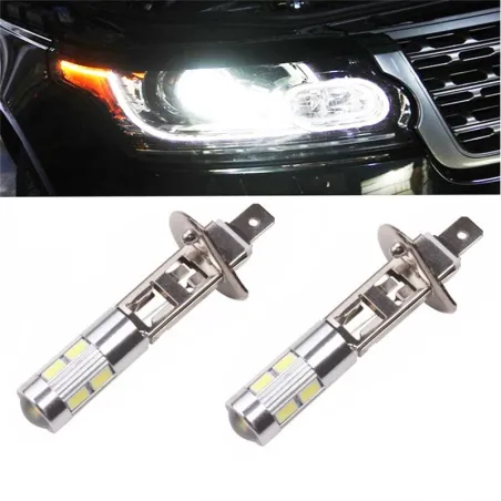 Bil / motorcykel LED pære - H1 5630 - 12V - 6000K - 2 stk.