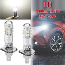 H1Bombilla para faro de coche - H1 - 6000K - 80W - COB LED - 2 piezas