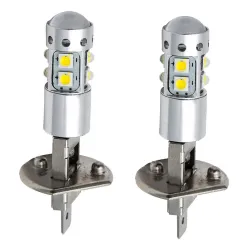 Billyktpære - H1 - 6000K - 80W - COB LED - 2 stk.