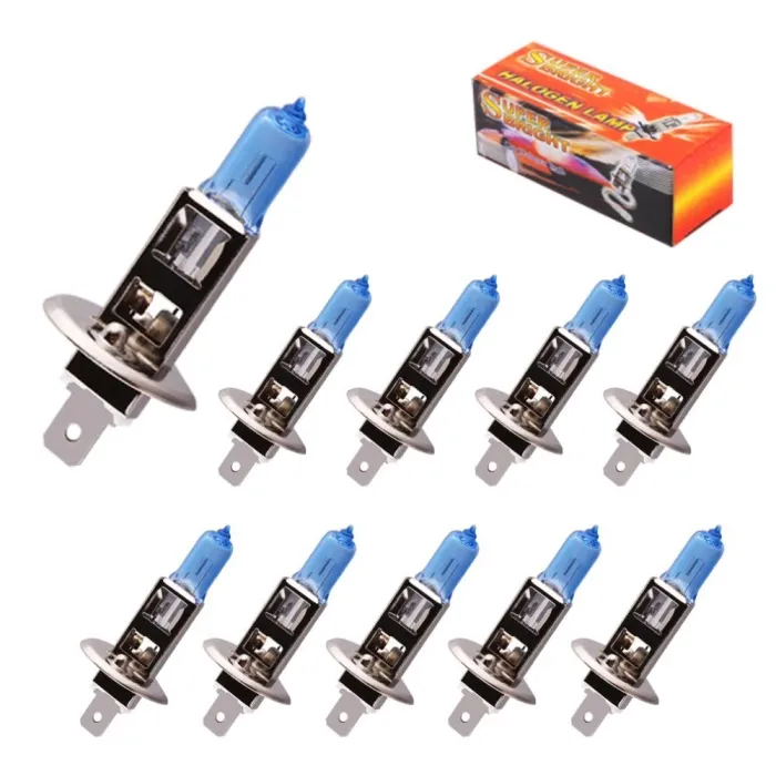 H1 - 100W - 12V - 5000k weiß - Halogenbirne - Autoscheinwerfer - 10 Stück