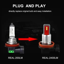 Bil LED-lampa - dimma / signal / körlampa - superljus - H1 / H3 - 2 st