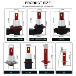 Bil LED-lampa - dimma / signal / körlampa - superljus - H1 / H3 - 2 st