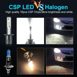 LED billampa - superljus - H1 / H3 - 20W - 6000K - 2 st