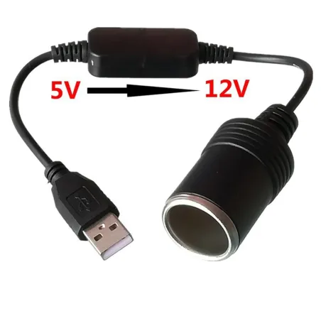 Sigarettenaansteker in auto - USB 5V Naar 12V - bedraadSigarettenaansteker