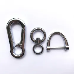 Metal nøglering - 360 grader roterende - aftagelig - D-form
