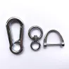 Metal nøglering - 360 grader roterende - aftagelig - D-form