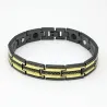Trendy sort/guld magnetisk armbånd - rustfrit stål - unisex - 2 stk