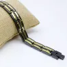 Trendy sort/guld magnetisk armbånd - rustfrit stål - unisex - 2 stk