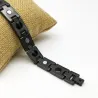 Trendy sort/guld magnetisk armbånd - rustfrit stål - unisex - 2 stk