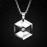 CollaresColgante hexagonal con cristal - collar de tungsteno