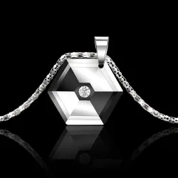 CollaresColgante hexagonal con cristal - collar de tungsteno