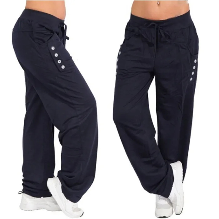 Klassische lockere lange Hose - mit Taschen / Kordelzug