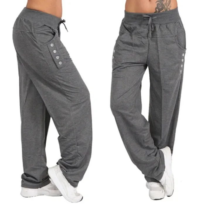Klassische lockere lange Hose - mit Taschen / Kordelzug