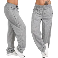 Klassische lockere lange Hose - mit Taschen / Kordelzug