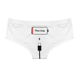 Sexy Höschen - nahtlos - niedrige Taille - Please Charge-Schriftzug