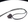 Rope necklace - with crystal wine red garnet pendantNecklaces