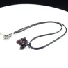 CollarCollar de cuerda - con colgante de cristal granate rojo vino