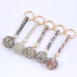 Keychain with crystal ball / leather strap