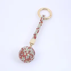 Keychain with crystal ball / leather strap