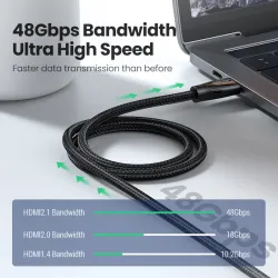 Ugreen - Cavo HDMI 2.1 - 8K/60Hz / 4K/120Hz - 48Gbps - HDR10 / HDCP2.2