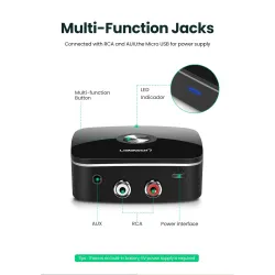 UGREEN - Bluetooth 5.0 RCA modtager - aptX LL 3,5 mm stik - Aux - trådløs adapter