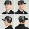 Flat baseballcaps - med øreklaffer - ekte skinn