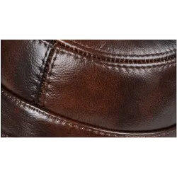 Flat baseballcaps - med øreklaffer - ekte skinn