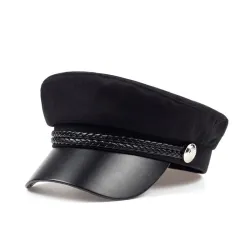 Moderiktig keps med visir - militär / kaptenstil - unisex
