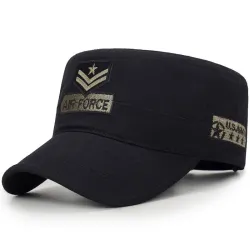 Boné plano na moda - estilo militar - estrela de cinco pontas - letras da Força Aérea dos EUA
