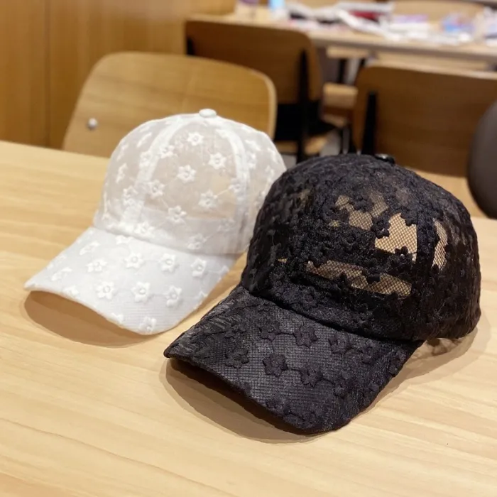 Baseballhette med blonder - mesh / bomull - justerbar
