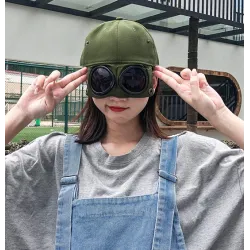 Sombreros & gorrasGorra de béisbol de algodón - con gafas - ajustable - unisex - estilo piloto