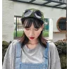 Baseballkeps i bomull - med glasögon - justerbar - unisex - pilotstil